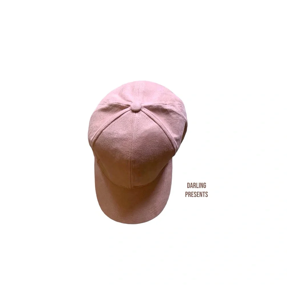 Suede Snap Back Cap Women Color Light Pink Size OS